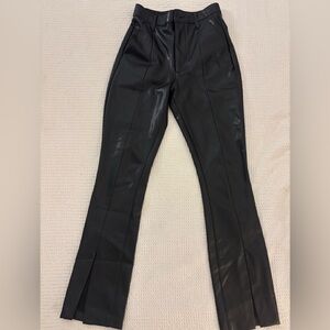 Abercrombie Black Skinny Leather Pants with Flare